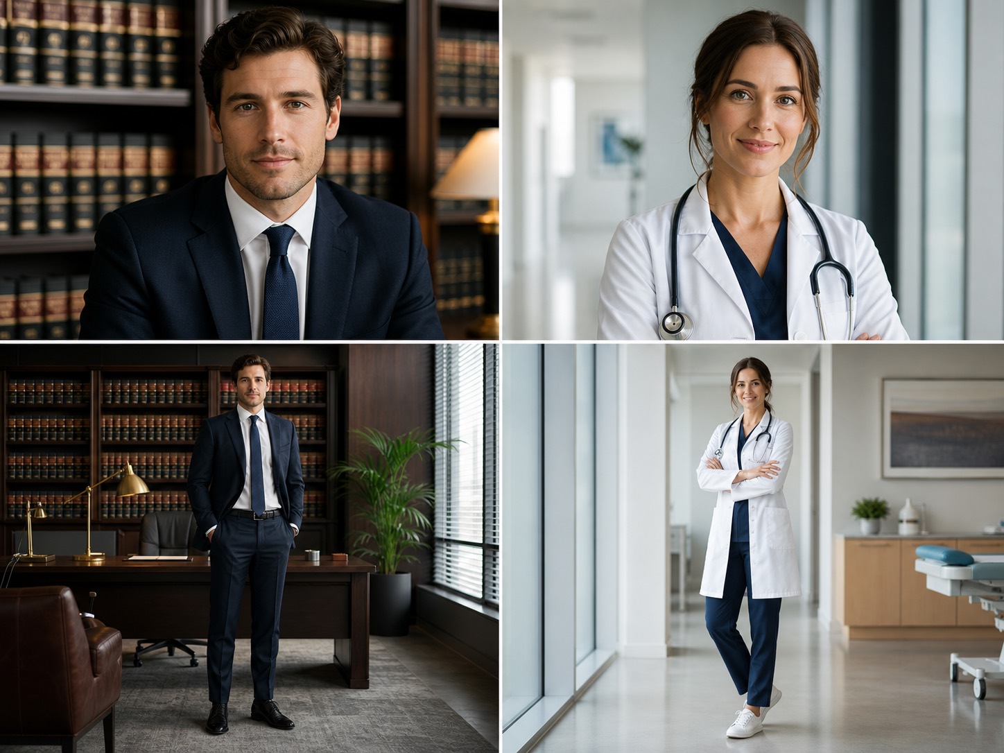 Lawyer and doctor portraits example